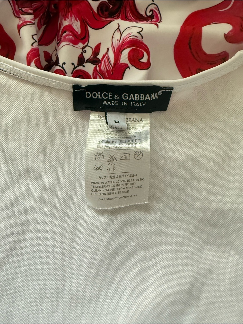 Dolce & Gabbana White and Red One-Piece Swimsuit - Picture 4 of 5